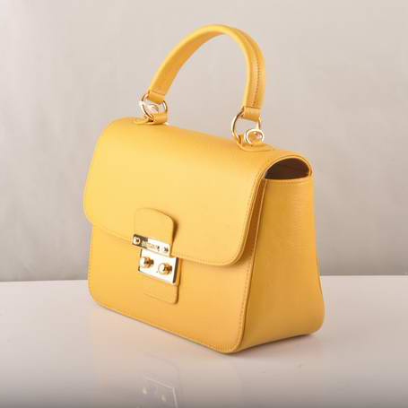 7428 Miu Miu Tote Flap Borse in pelle di vitello 7428 Giallo